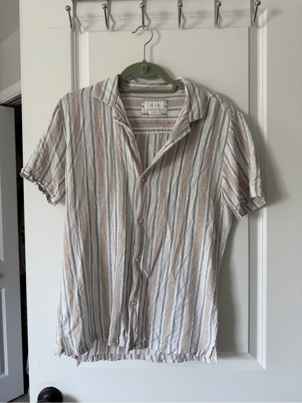Men's stripe linen shirt